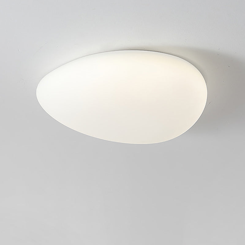 Modern Minimalist Pebble Shape PE LED Ceiling Light for Bedroom Flush Mount