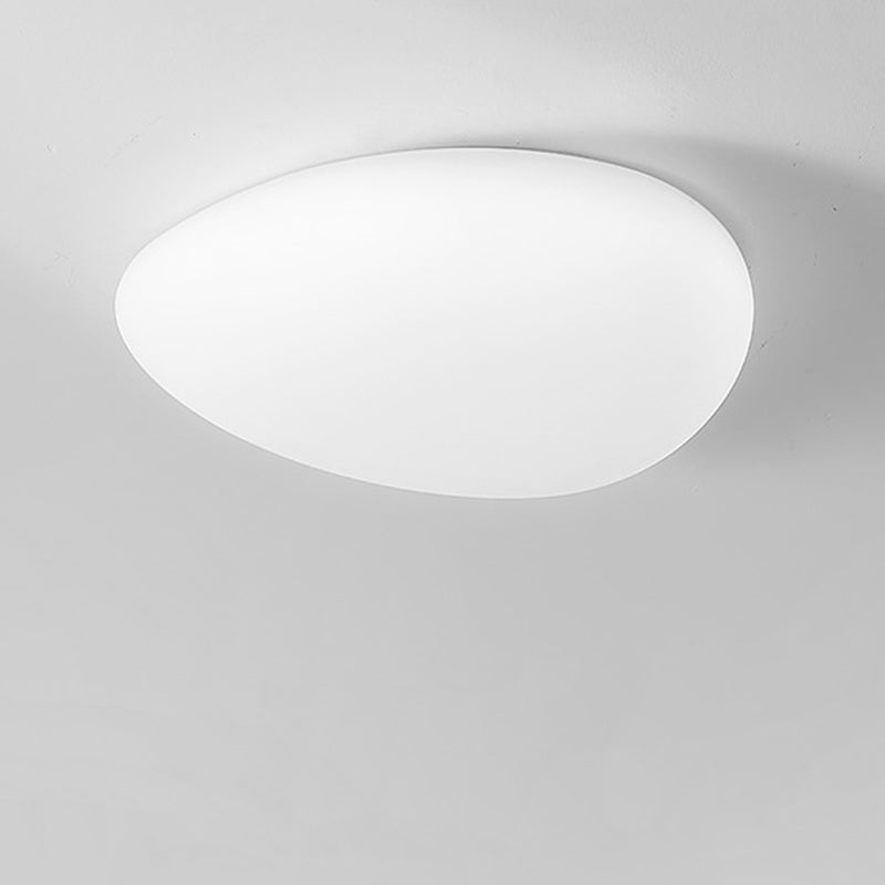 Modern Minimalist Pebble Shape PE LED Ceiling Light for Bedroom Flush Mount