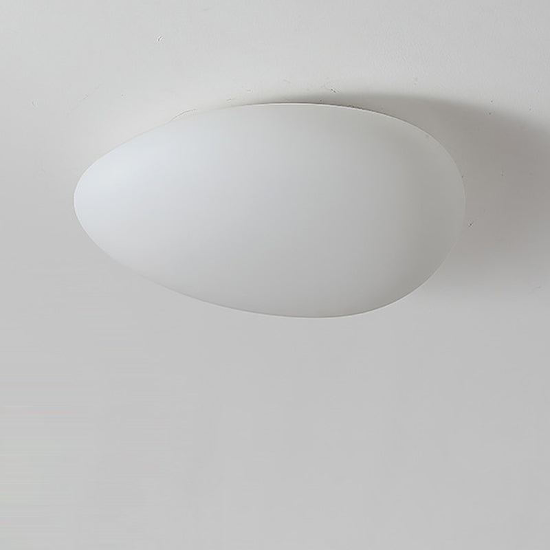 Modern Minimalist Pebble Shape PE LED Ceiling Light for Bedroom Flush Mount