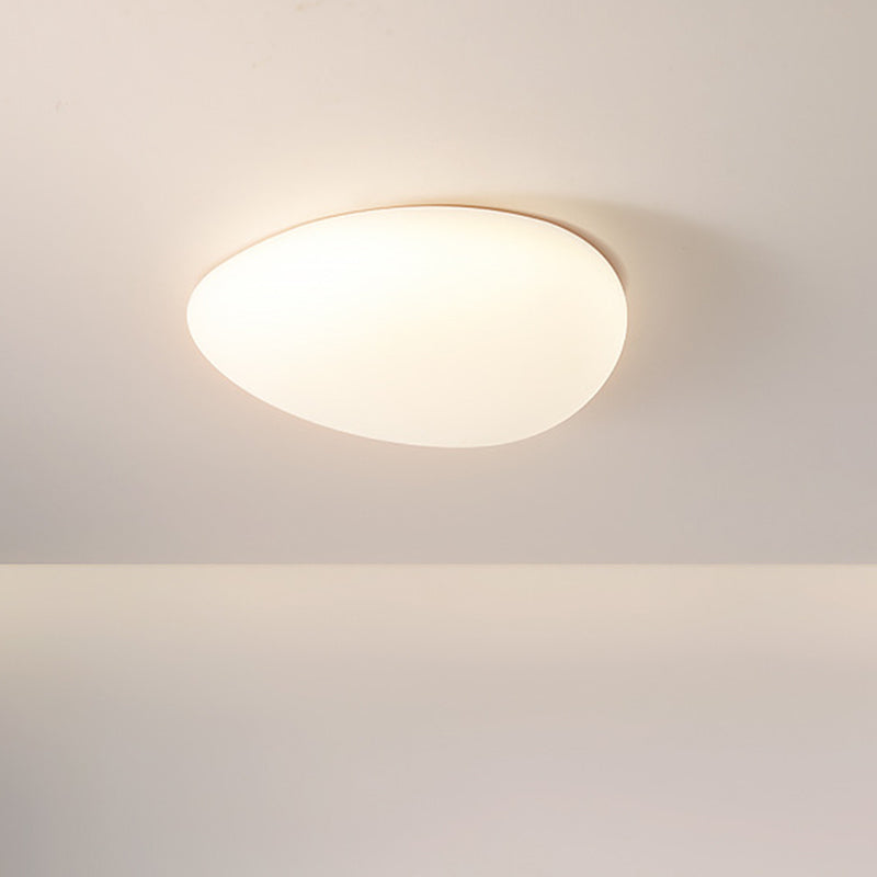 Modern Minimalist Pebble Shape PE LED Ceiling Light for Bedroom Flush Mount