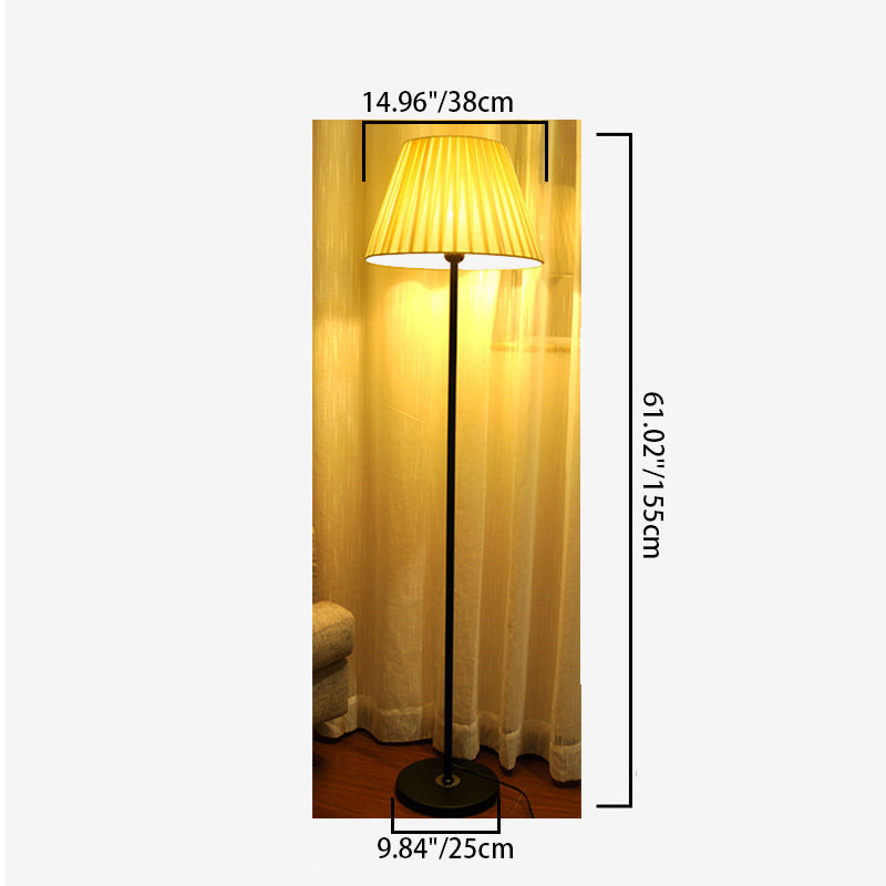 Contemporary Nordic Drum Iron Pleated Floor Lamp Living Room 

Illuminate your living space with this stylish Contemporary Nordic Drum Iron Pleated Floor Lamp. Designed for modern aesthetics, this 1-light standing floor lamp combines a sleek iron base wit