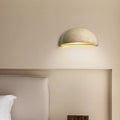 Traditional Japanese 1-Light Wall Sconce Lamp, Adjustable Head, Cuboid Design, Wood & Stone, Half-Circular, Living Room Lighting