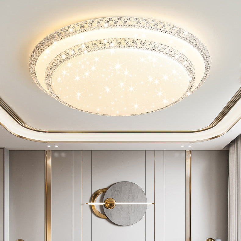 Modern Luxury LED Flush Mount Ceiling Light - Square Acrylic Iron Design for Bedroom