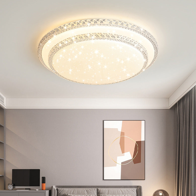 Modern Luxury LED Flush Mount Ceiling Light - Square Acrylic Iron Design for Bedroom