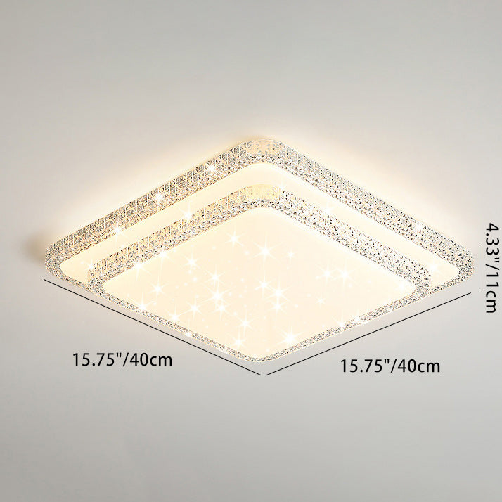 Modern Luxury LED Flush Mount Ceiling Light - Square Acrylic Iron Design for Bedroom