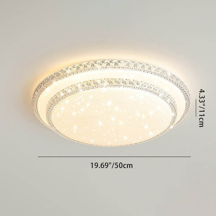 Modern Luxury LED Flush Mount Ceiling Light - Square Acrylic Iron Design for Bedroom