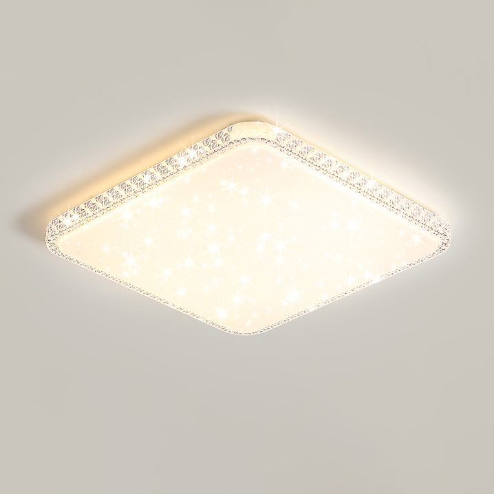 Modern Luxury LED Flush Mount Ceiling Light - Square Acrylic Iron Design for Bedroom