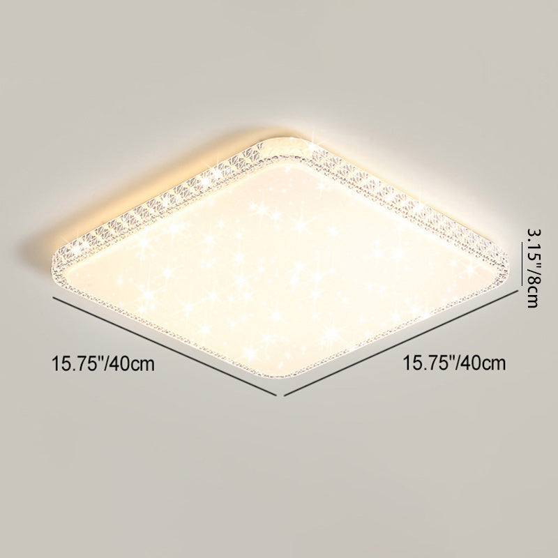 Modern Luxury LED Flush Mount Ceiling Light - Square Acrylic Iron Design for Bedroom