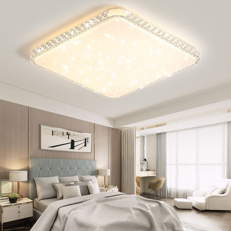 Modern Luxury LED Flush Mount Ceiling Light - Square Acrylic Iron Design for Bedroom