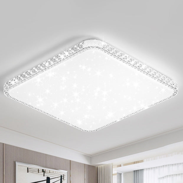 Modern Luxury LED Flush Mount Ceiling Light - Square Acrylic Iron Design for Bedroom