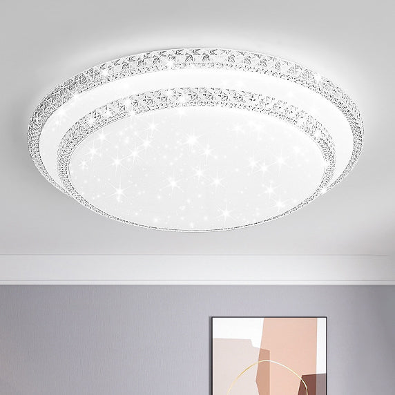 Modern Luxury LED Flush Mount Ceiling Light - Square Acrylic Iron Design for Bedroom