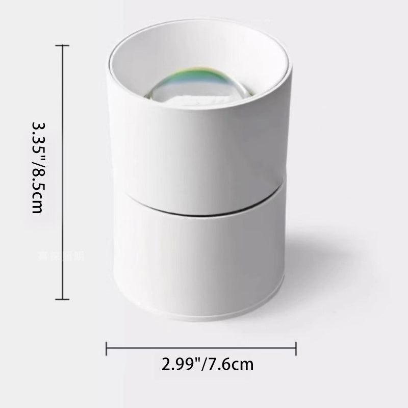 Modern Minimalist LED Semi-Flush Mount Spotlight - Adjustable Aluminum Cylinder Ceiling Light for Living Room