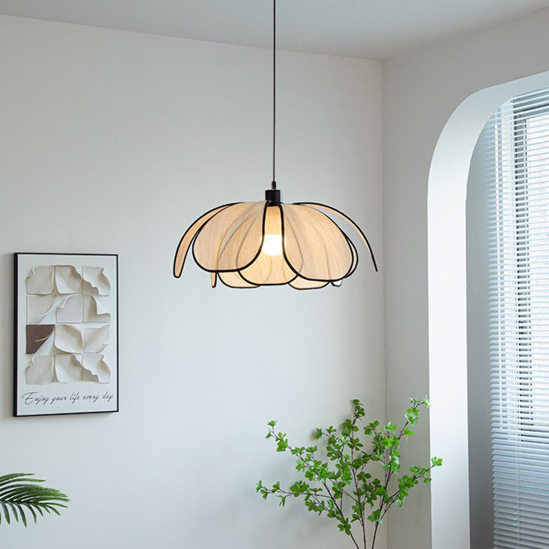 Contemporary Nordic Iron Plant Fiber 1-Light Pendant for Dining Room