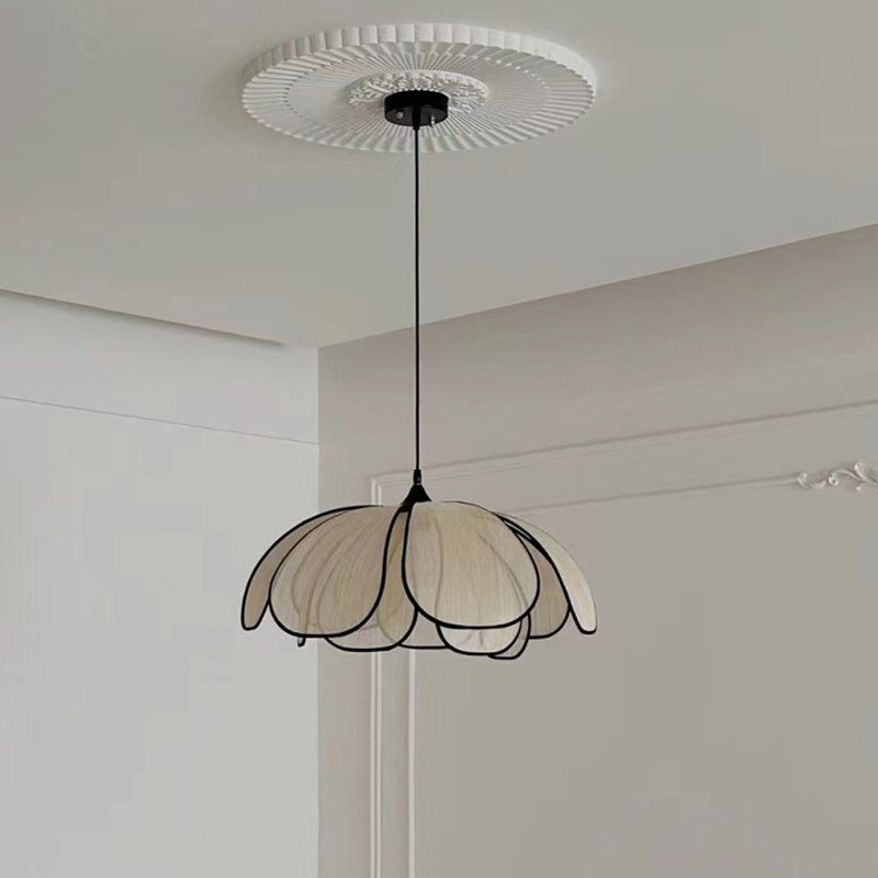 Contemporary Nordic Iron Plant Fiber 1-Light Pendant for Dining Room