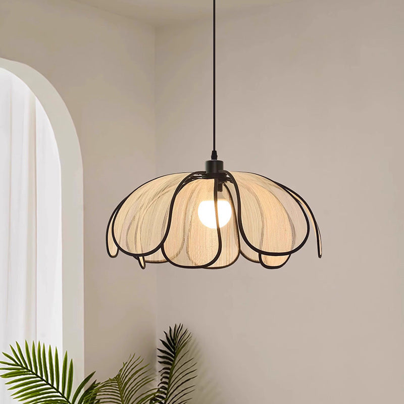 Contemporary Nordic Iron Plant Fiber 1-Light Pendant for Dining Room