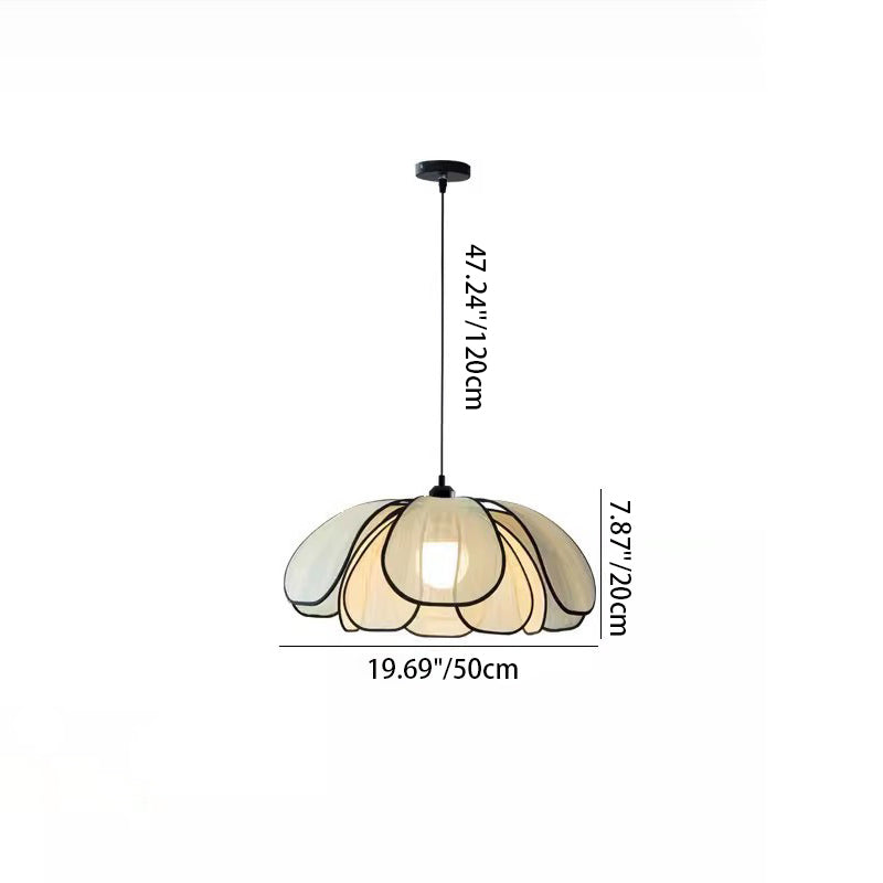 Contemporary Nordic Iron Plant Fiber 1-Light Pendant for Dining Room