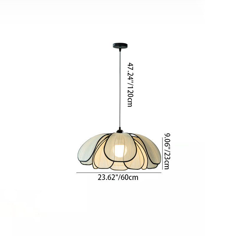 Contemporary Nordic Iron Plant Fiber 1-Light Pendant for Dining Room
