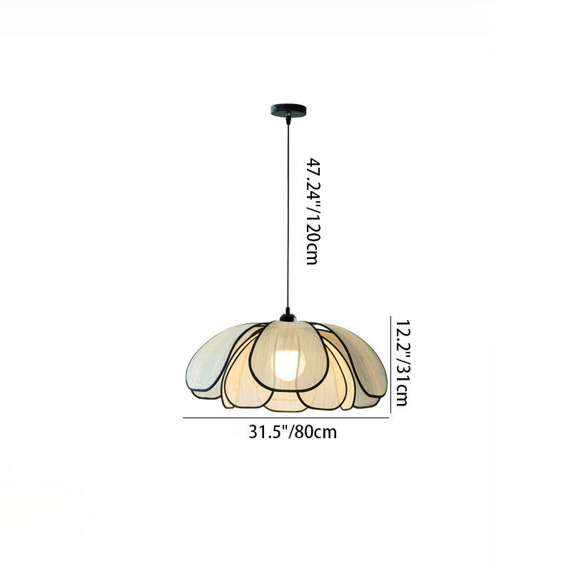 Contemporary Nordic Iron Plant Fiber 1-Light Pendant for Dining Room