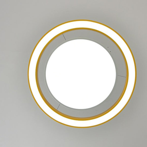 Modern Minimalist Round LED Chandelier - Iron, Aluminum & Acrylic for Bedside