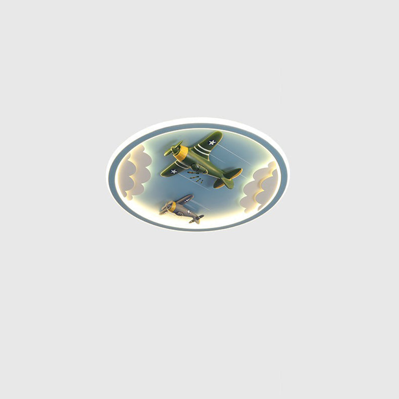 Contemporary Unicorn Airplane LED Flush Mount Ceiling Light for Kids Bedroom