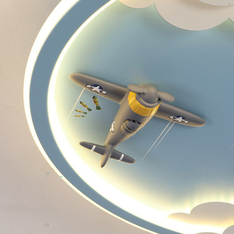 Contemporary Unicorn Airplane LED Flush Mount Ceiling Light for Kids Bedroom