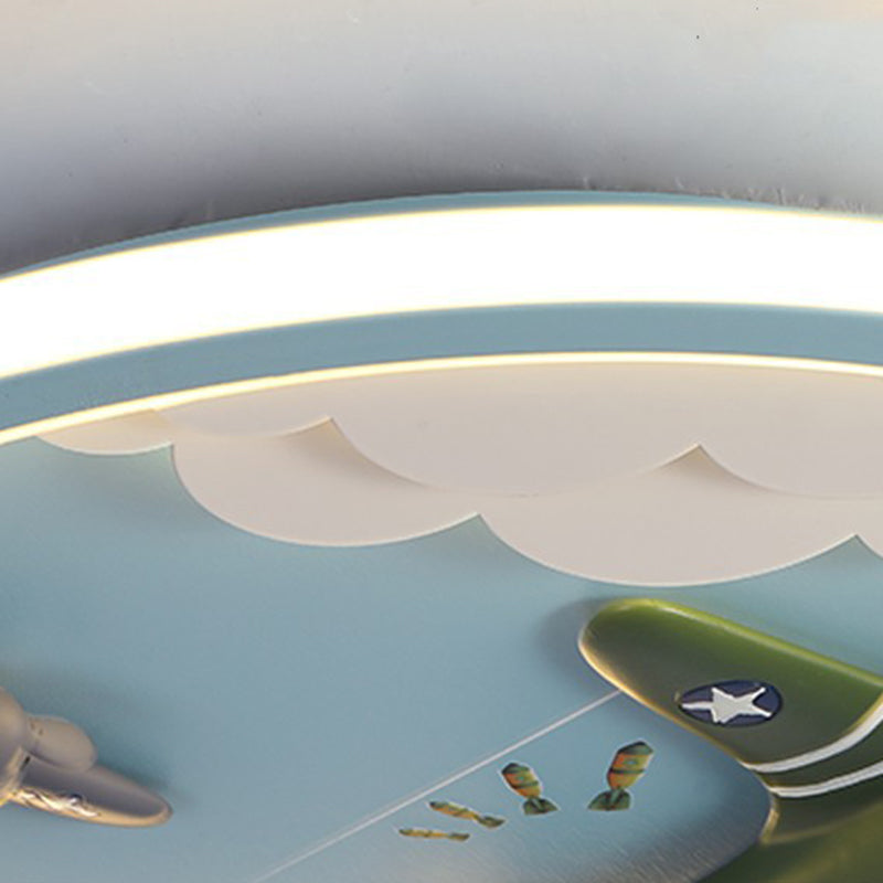 Contemporary Unicorn Airplane LED Flush Mount Ceiling Light for Kids Bedroom