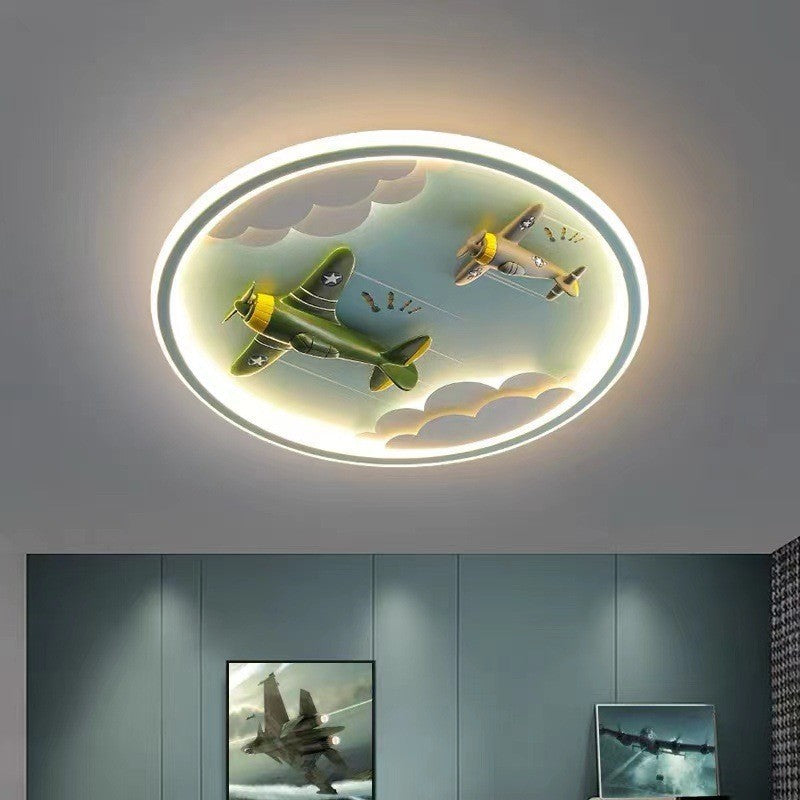 Contemporary Unicorn Airplane LED Flush Mount Ceiling Light for Kids Bedroom