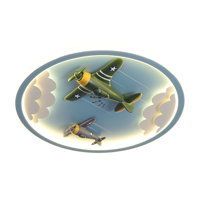 Contemporary Unicorn Airplane LED Flush Mount Ceiling Light for Kids Bedroom