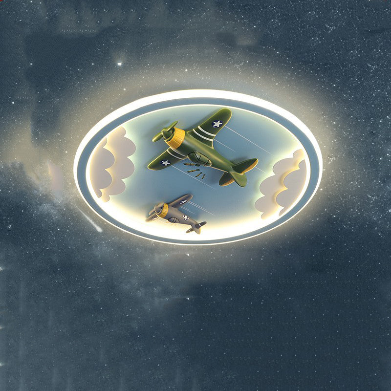 Contemporary Unicorn Airplane LED Flush Mount Ceiling Light for Kids Bedroom