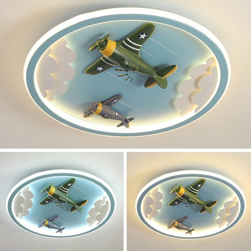 Contemporary Unicorn Airplane LED Flush Mount Ceiling Light for Kids Bedroom