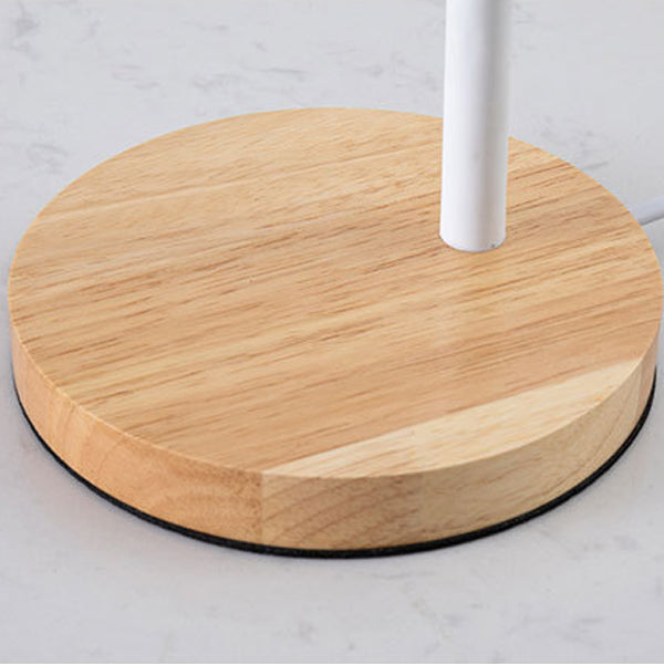 Modern Minimalist Iron Wood Base Foldable Adjustable Arm Table Lamp - 1-Light Design for Bedroom