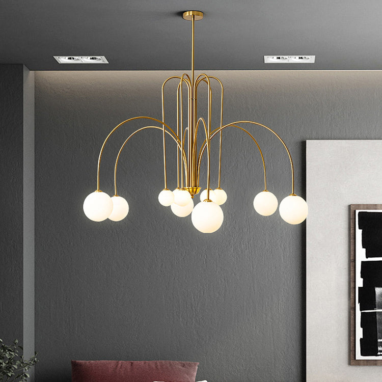 Contemporary Nordic Iron Frame Glass Globe Chandelier - 6/8/12-Light Options for Dining Room 

Illuminate your dining area with our stylish Contemporary Nordic Iron Frame Glass Globe Chandeliers. Available in 6, 8, or 12-light configurations, these modern