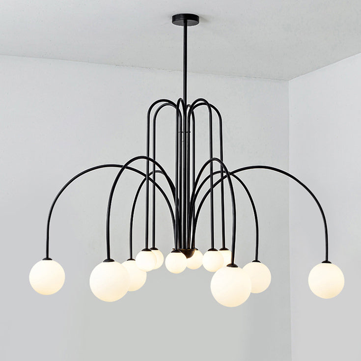 Contemporary Nordic Iron Frame Glass Globe Chandelier - 6/8/12-Light Options for Dining Room 

Illuminate your dining area with our stylish Contemporary Nordic Iron Frame Glass Globe Chandeliers. Available in 6, 8, or 12-light configurations, these modern