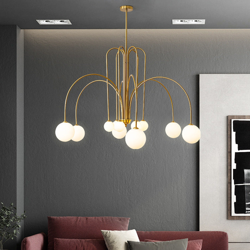 Contemporary Nordic Iron Frame Glass Globe Chandelier - 6/8/12-Light Options for Dining Room 

Illuminate your dining area with our stylish Contemporary Nordic Iron Frame Glass Globe Chandeliers. Available in 6, 8, or 12-light configurations, these modern