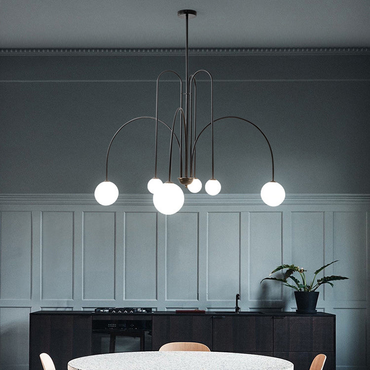 Contemporary Nordic Iron Frame Glass Globe Chandelier - 6/8/12-Light Options for Dining Room 

Illuminate your dining area with our stylish Contemporary Nordic Iron Frame Glass Globe Chandeliers. Available in 6, 8, or 12-light configurations, these modern