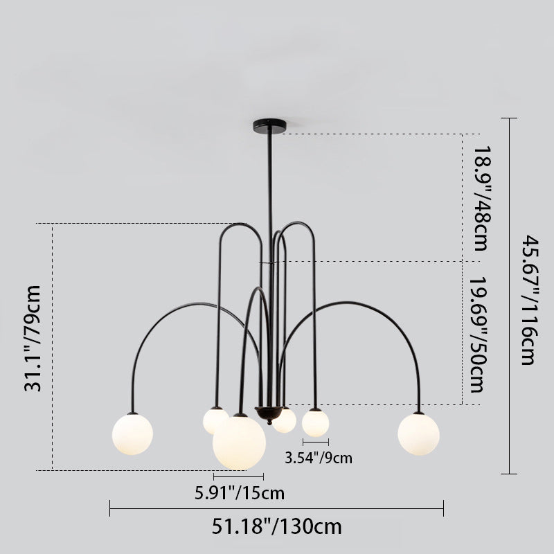Contemporary Nordic Iron Frame Glass Globe Chandelier - 6/8/12-Light Options for Dining Room 

Illuminate your dining area with our stylish Contemporary Nordic Iron Frame Glass Globe Chandeliers. Available in 6, 8, or 12-light configurations, these modern