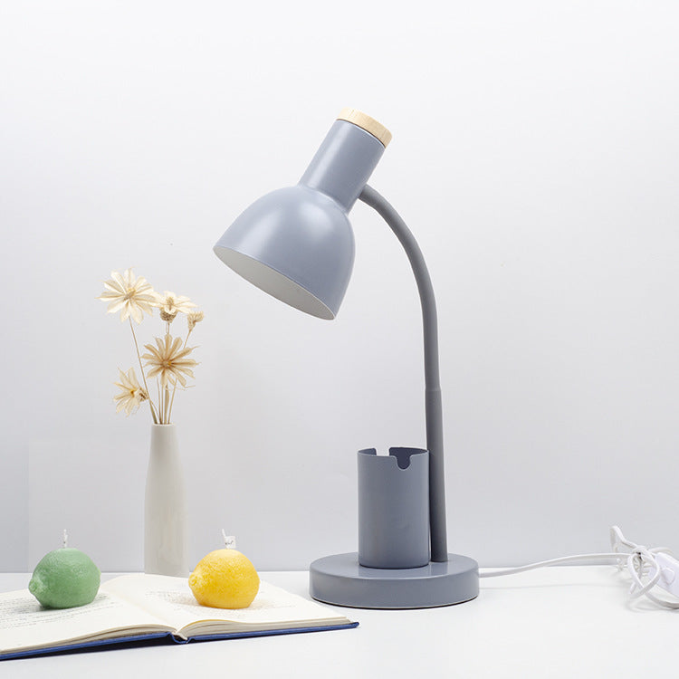 Modern Minimalist Iron Wood Adjustable Angle Table Lamp - Study Lighting 1-Light Design