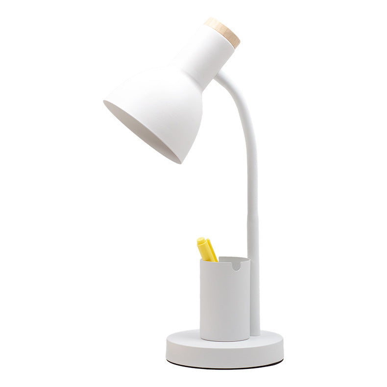 Modern Minimalist Iron Wood Adjustable Angle Table Lamp - Study Lighting 1-Light Design