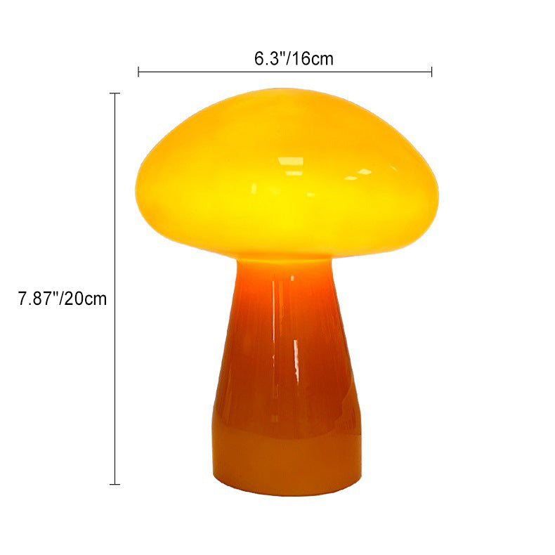 Contemporary Nordic Mushroom Glass USB LED Table Lamp for Bedroom
