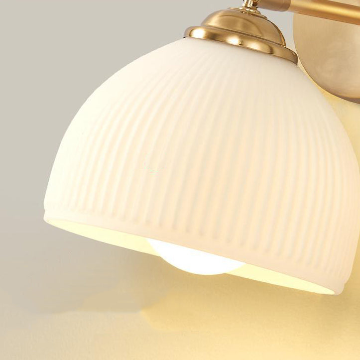 Traditional French Pull Switch Glass Shade Wall Sconce 1-Light Lamp
