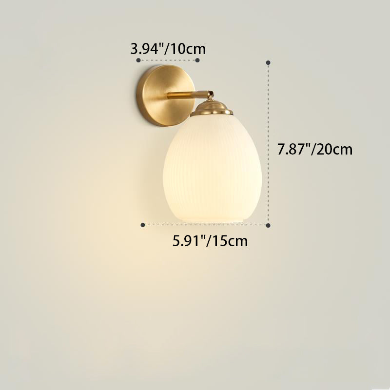 Traditional French Pull Switch Glass Shade Wall Sconce 1-Light Lamp