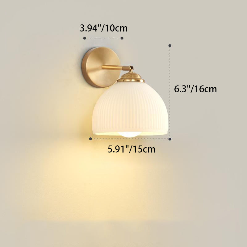 Traditional French Pull Switch Glass Shade Wall Sconce 1-Light Lamp