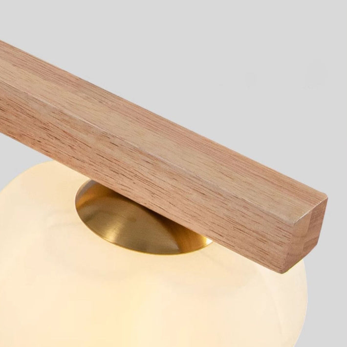 Nordic Linear Cotton Wood Chandelier 3/4-Light Island Pendant for Dining Room