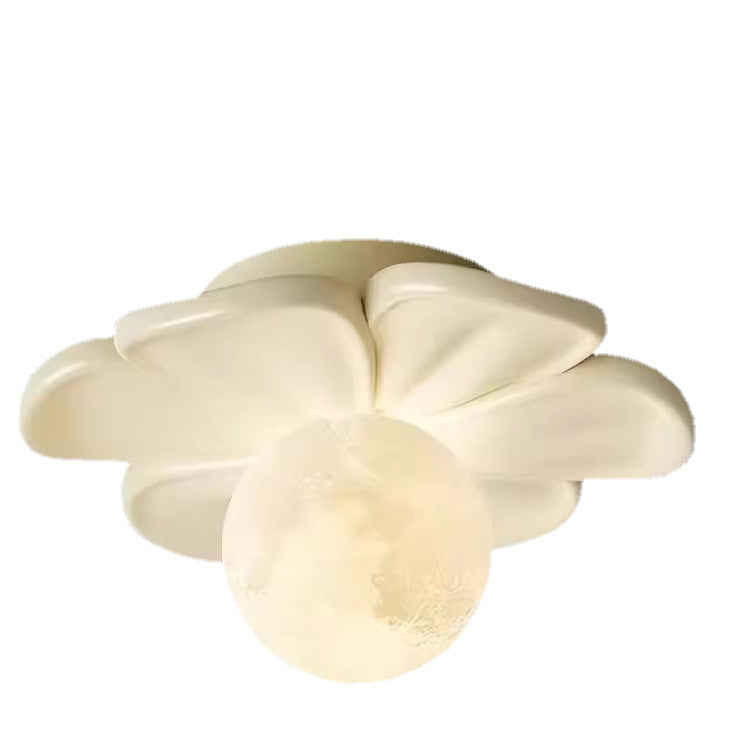 Contemporary Floral Cream Semi-Flush Mount Light for Hallway  

Elevate your hallway with this stunning contemporary cream floral ball semi-flush mount light. Crafted from durable iron and resin, its elegant design showcases a beautiful floral pattern, ad