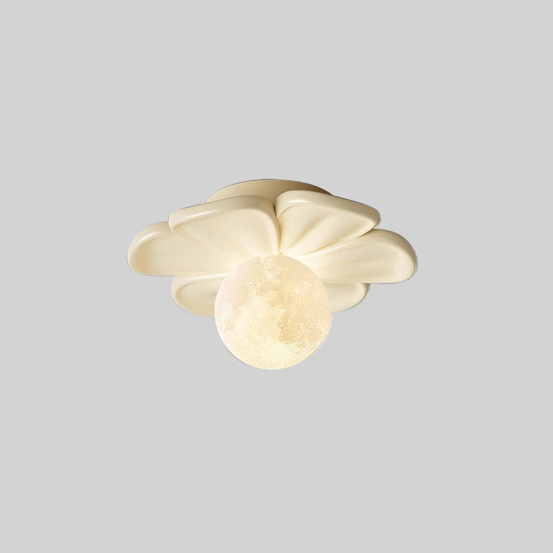 Contemporary Floral Cream Semi-Flush Mount Light for Hallway  

Elevate your hallway with this stunning contemporary cream floral ball semi-flush mount light. Crafted from durable iron and resin, its elegant design showcases a beautiful floral pattern, ad