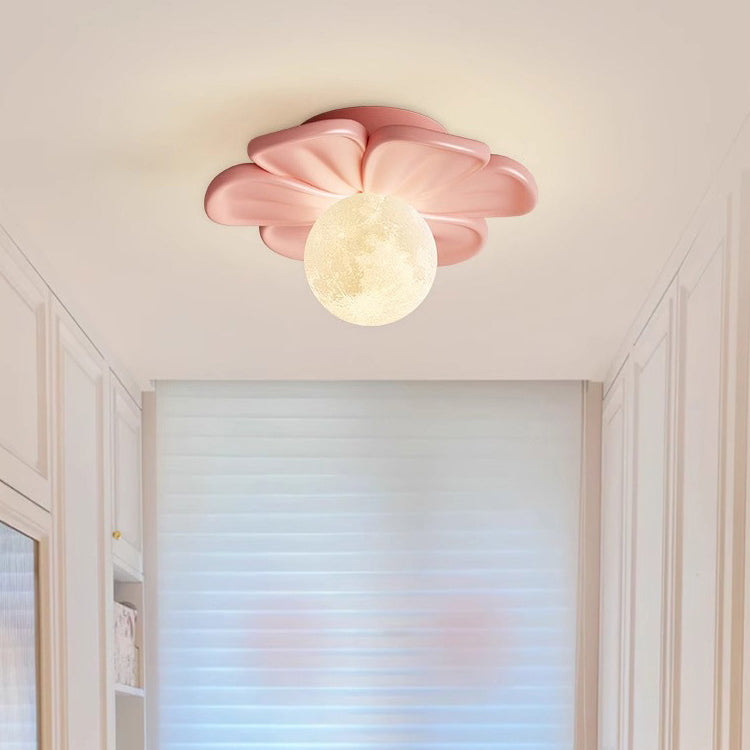 Contemporary Floral Cream Semi-Flush Mount Light for Hallway  

Elevate your hallway with this stunning contemporary cream floral ball semi-flush mount light. Crafted from durable iron and resin, its elegant design showcases a beautiful floral pattern, ad