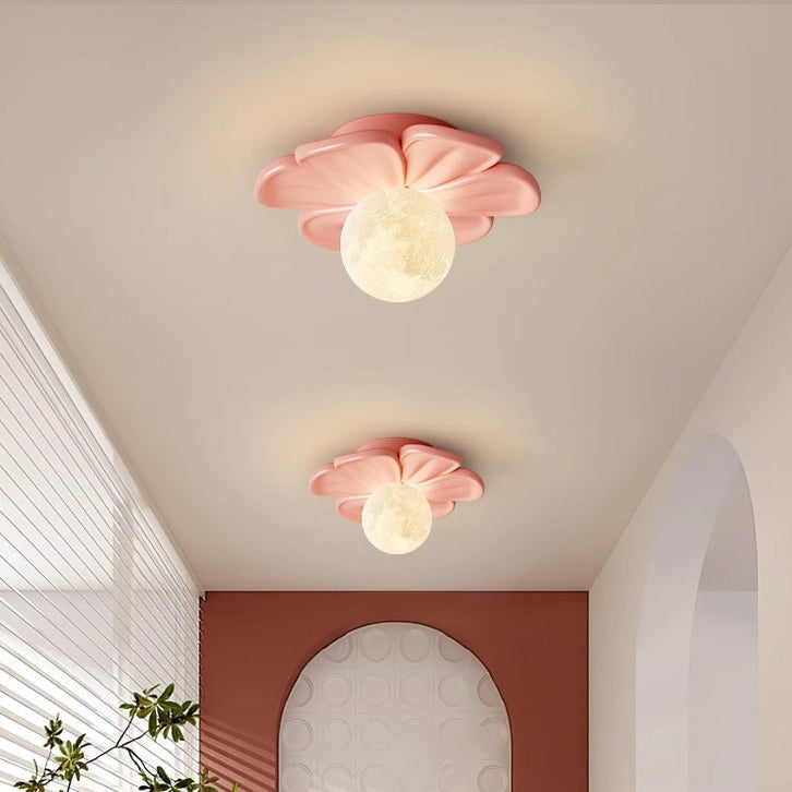 Contemporary Floral Cream Semi-Flush Mount Light for Hallway  

Elevate your hallway with this stunning contemporary cream floral ball semi-flush mount light. Crafted from durable iron and resin, its elegant design showcases a beautiful floral pattern, ad