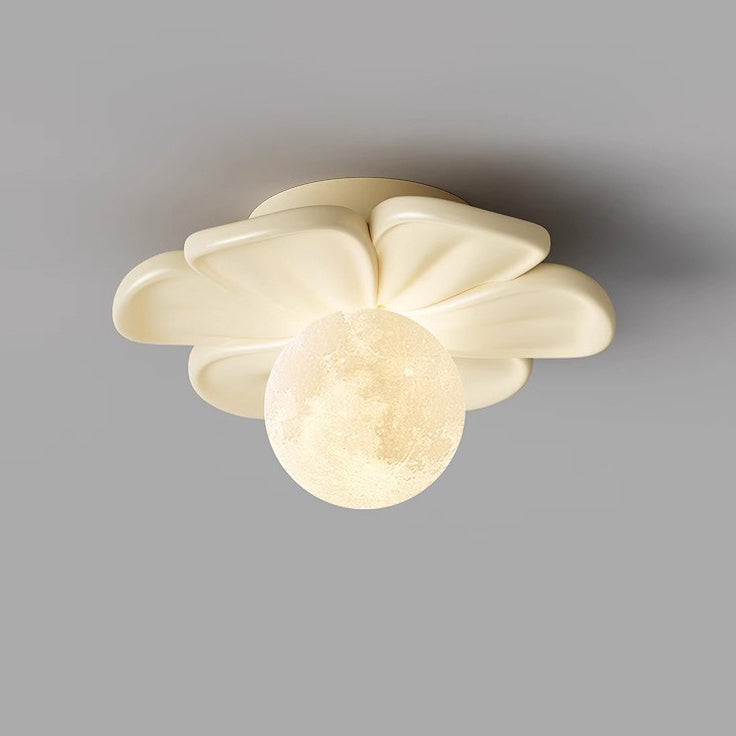 Contemporary Floral Cream Semi-Flush Mount Light for Hallway  

Elevate your hallway with this stunning contemporary cream floral ball semi-flush mount light. Crafted from durable iron and resin, its elegant design showcases a beautiful floral pattern, ad