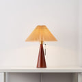 Contemporary Nordic Pleated Drum Shape Table Lamp - 1-Light Iron Fabric Bedroom Lamp