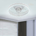 Contemporary Nordic LED Ceiling Fan Light - Round Aluminum Acrylic Design for Bedroom